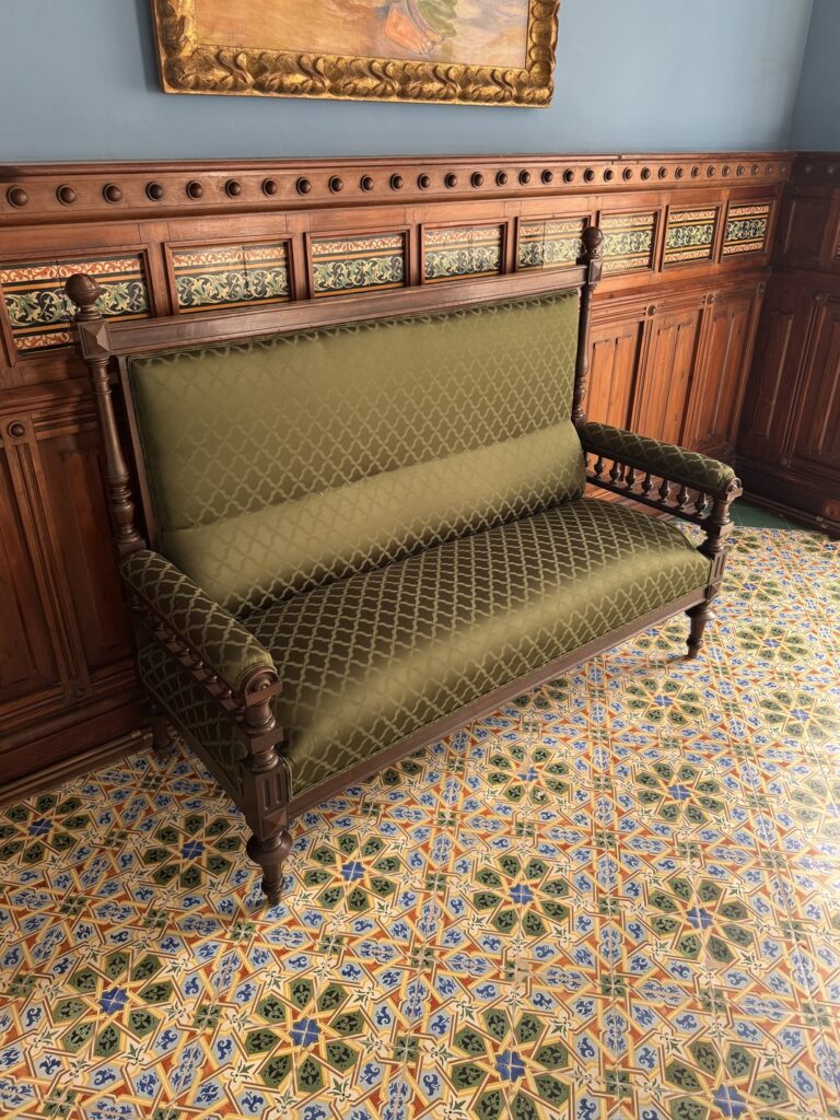 sillone estampado verde